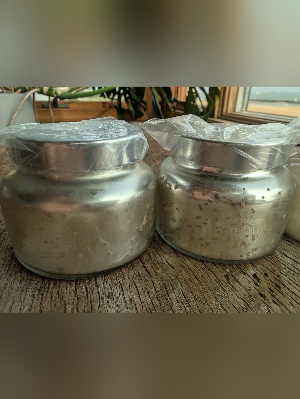 Anthropologie 4 Volcano White & Silver Jar Candle Set - Picture 2 of 7